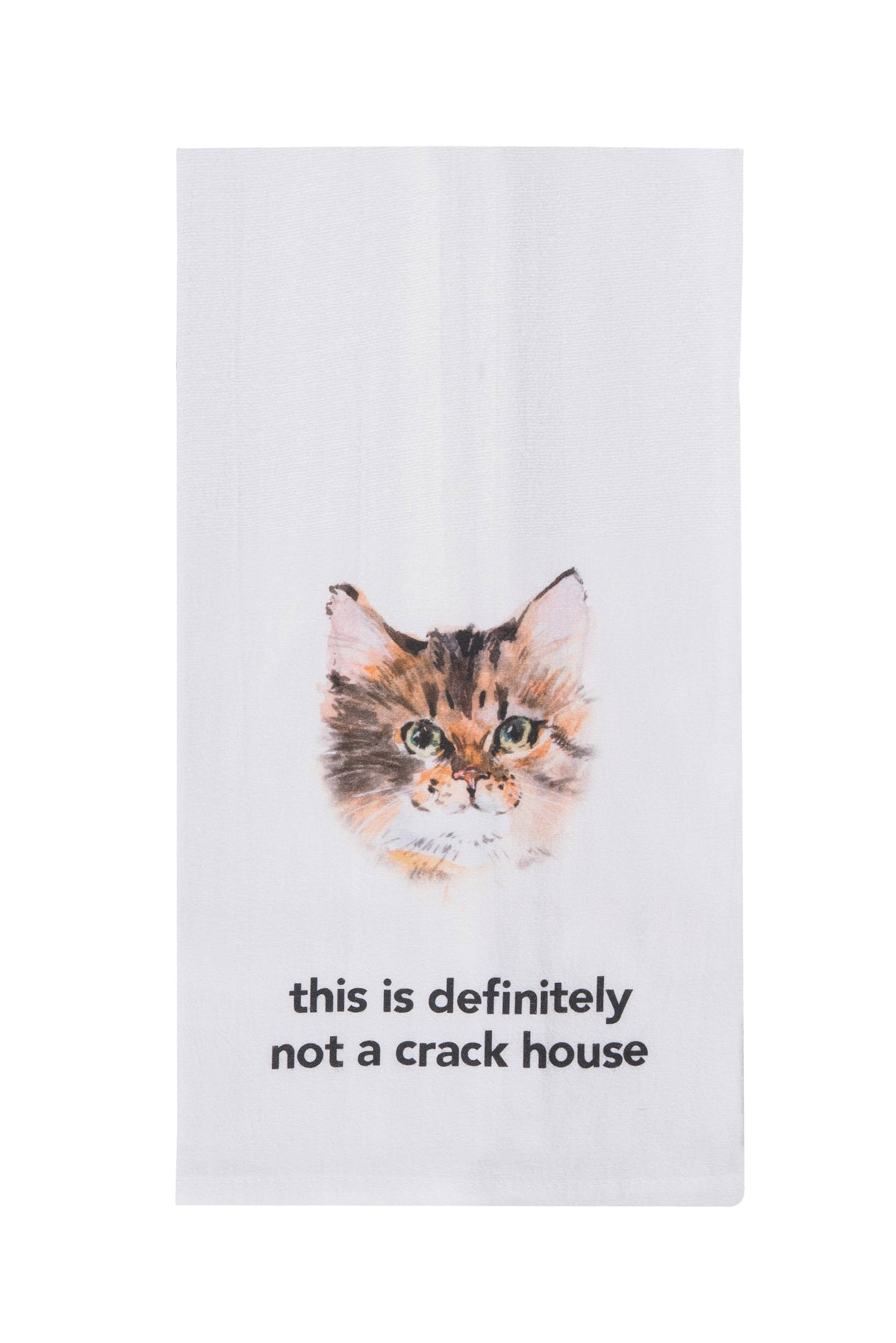 Cotton Black-White Crack Confucius Cat Tea Towel