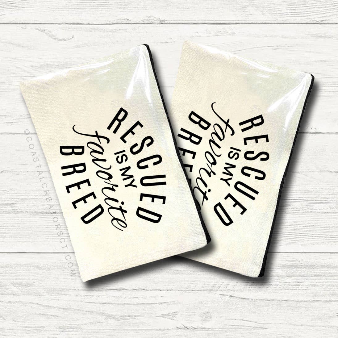 Rescued Favorite Breed Multi-Use Canvas Zipper Storage Bag