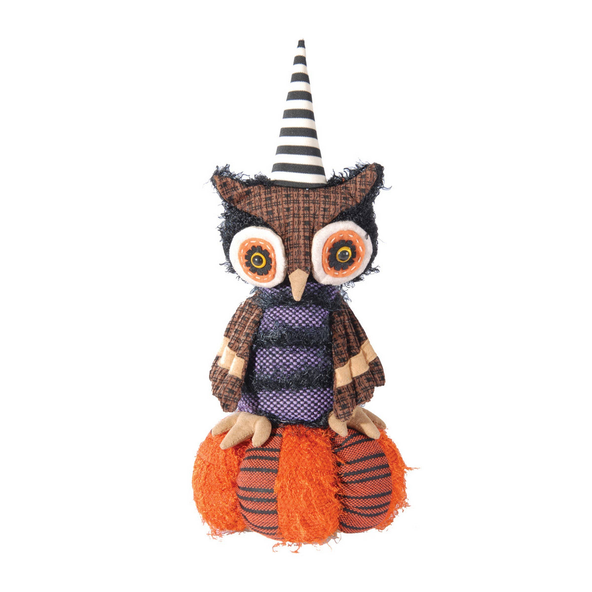 Halloween Music Turning Owl On Pumpkin Figurine