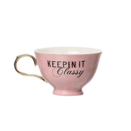 Keepin It Classy Oversized Teacup: Pink, Gold / 100%porcelain
