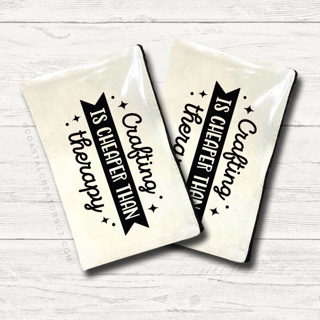 Easily Distracted by Craft Supplies Canvas Zipper Pouch