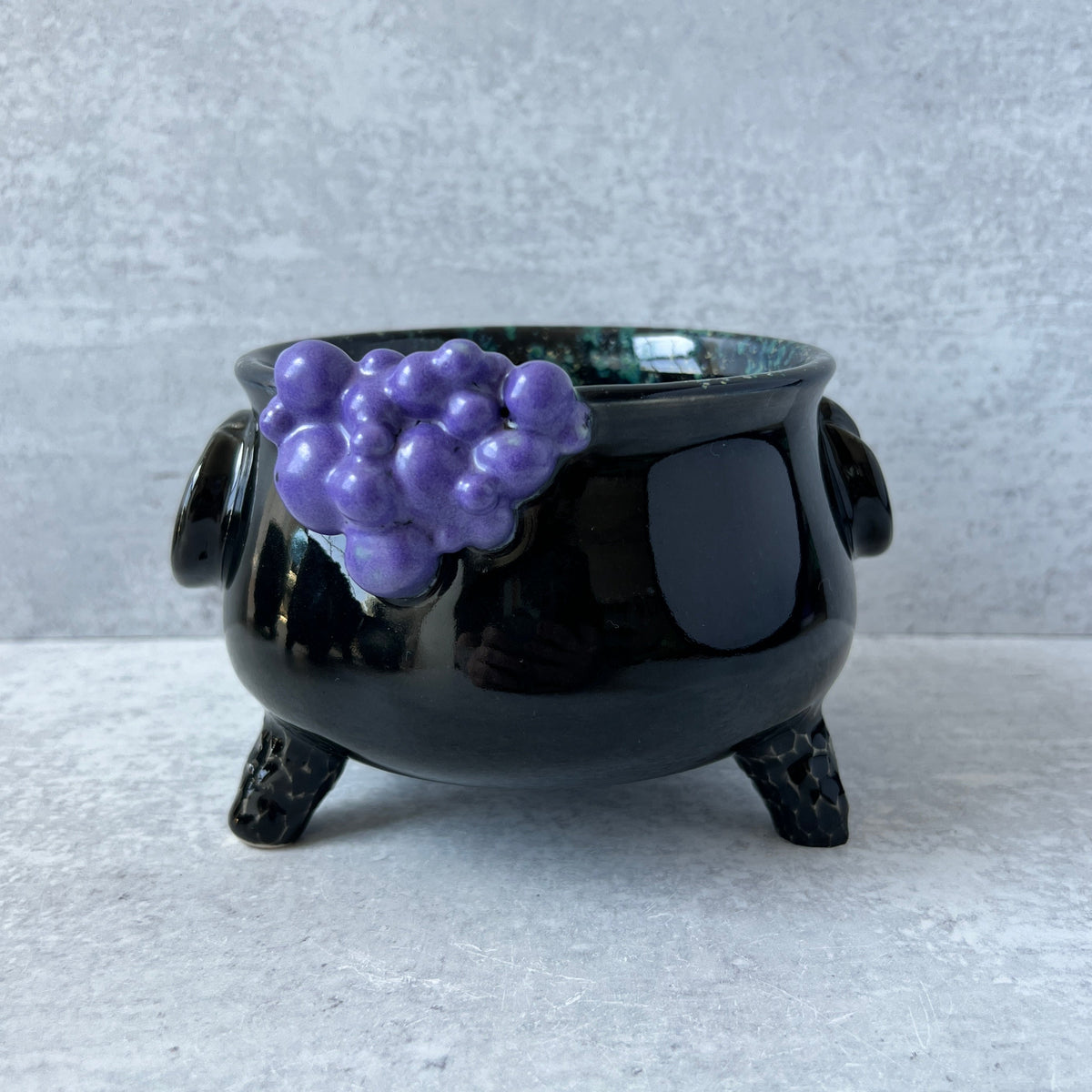 Cauldron Bowl with Purple Bubbles