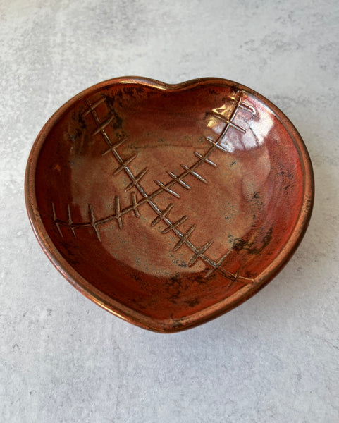 Red Mended Heart Dish - Large 2