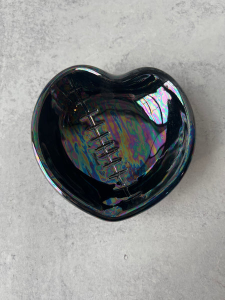 Black Mother of Pearl Mended Heart Dish - Small 2