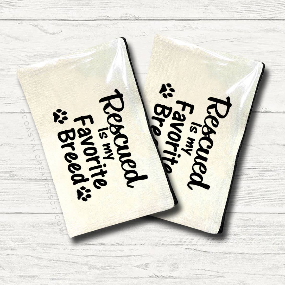 Rescued Is My Favorite Breed Multi-Use Canvas Zipper Bag