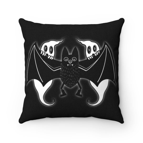 Bat and Peeking Ghosts Square Pillow