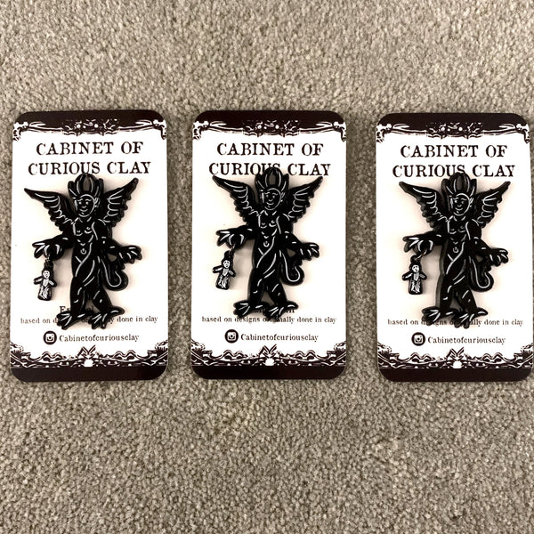 Devil with Poppet Soft Enamel Pin